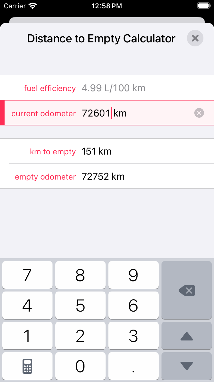 Distance To Empty Calculator